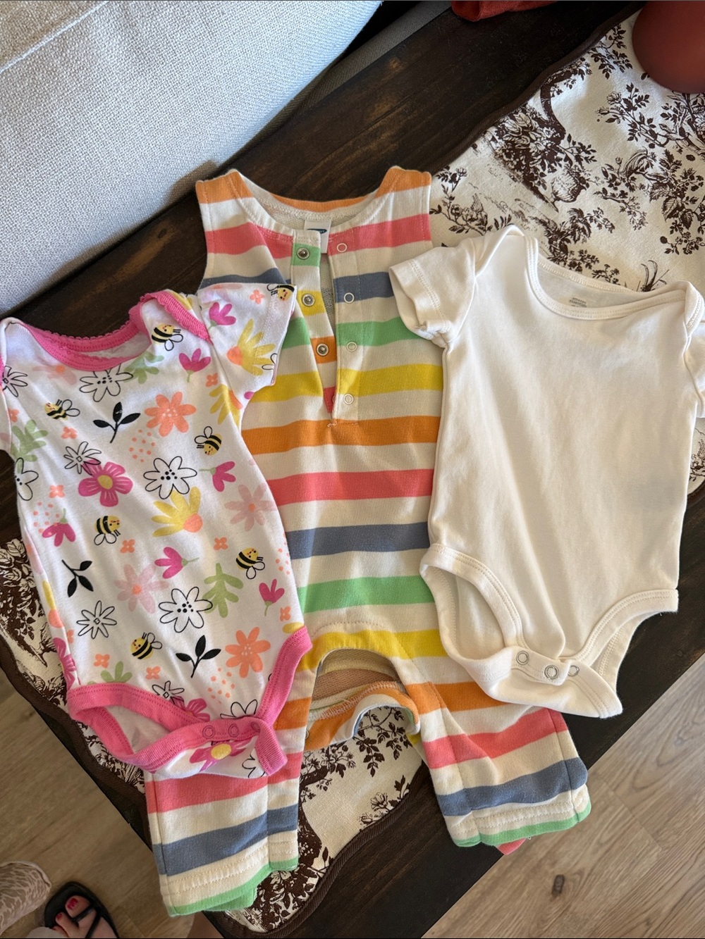 Old Navy Girls' Stripe One-Piece Set + 2 onesies